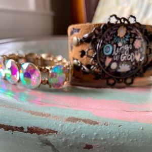 Plunder Bracelets, Leopard Cuff, Stretch Bracelet